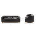 Alcott Oxford Black Leather Sofa